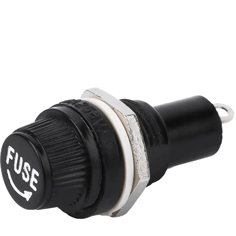 R3-12 5x20mm Bakelite Panel Mount Fuse Holder (Round Hole Terminal)
