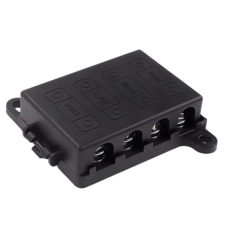 GFEV(C04) MIDI Bolt‑Down Fuse Holder | 30‑200A DC 125V 4‑Circuit Fuse Block